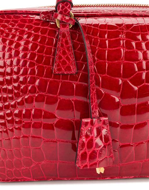 prada crocodile leather bag|Prada alligator bag.